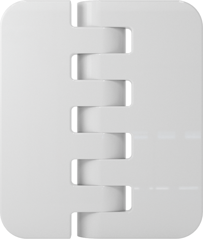 Delikli Olmayan Plastik Menteşeler, Beyaz PVDF Plastik, 2-1/2“ x 1-1/16” Kapı Kanadı