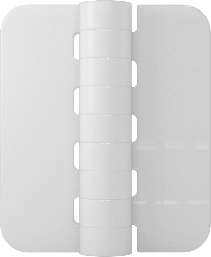 Delikli Olmayan Plastik Menteşeler, Beyaz HDPE Plastik, 2-1/2“ x 1-1/16” Kapı Kanadı