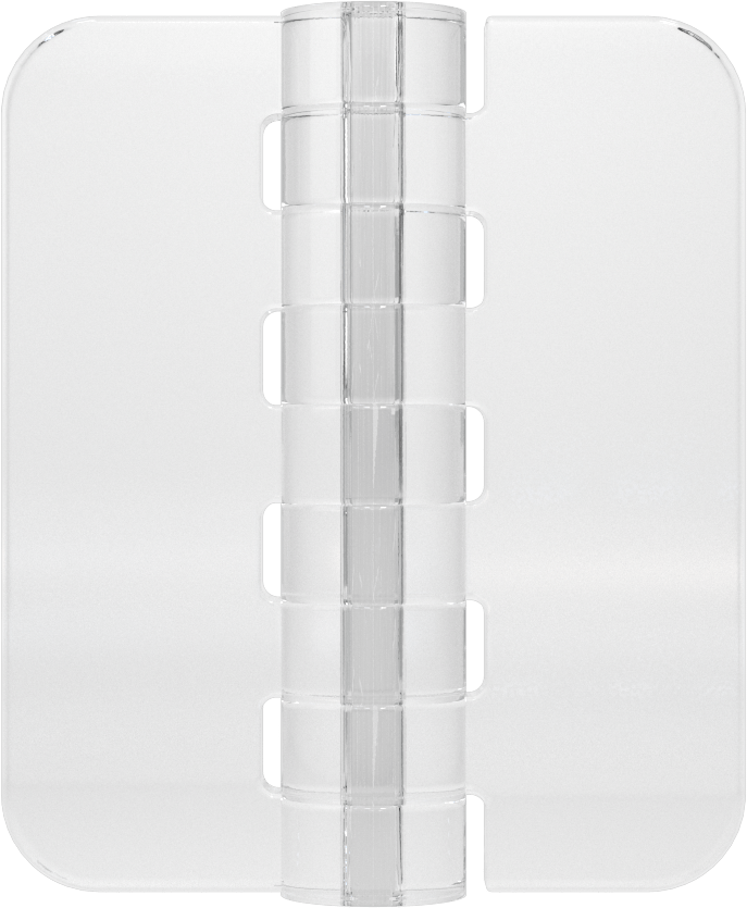 Delikli Olmayan Plastik Menteşeler, Şeffaf Akrilik Plastik, 2-1/2“ x 1-1/16” Kapı Kanadı
