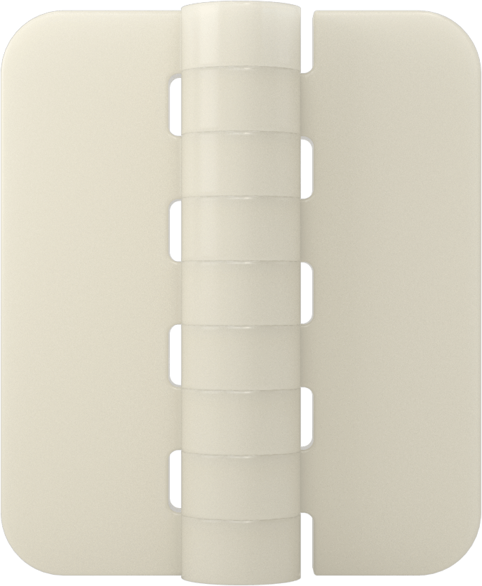 Delikli Olmayan Plastik Menteşeler, Bej Naylon Plastik, 2-1/2“ x 1-1/16” Kapı Kanadı