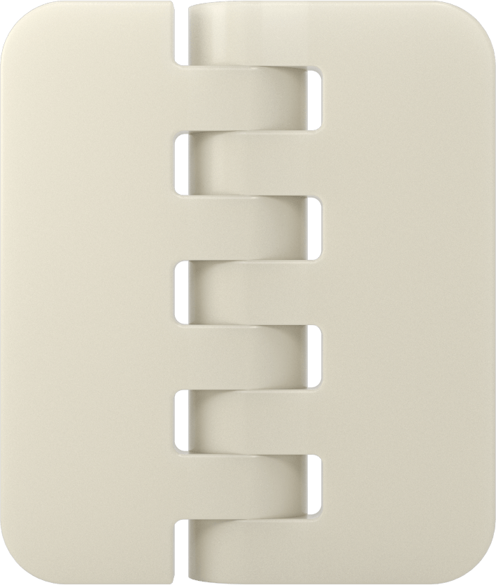 Delikli Olmayan Plastik Menteşeler, Bej Naylon Plastik, 2-1/2“ x 1-1/16” Kapı Kanadı
