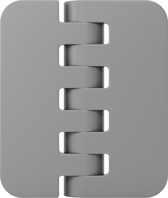Delikli Olmayan Plastik Menteşeler, Gri ABS Plastik, 2-1/2“ x 1-1/16” Kapı Kanadı