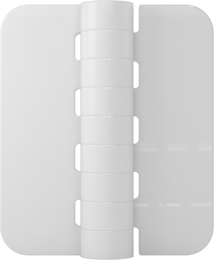 Delikli Olmayan Plastik Menteşeler, Beyaz PVC Plastik, 2-1/2“ x 1-1/16” Kapı Kanadı
