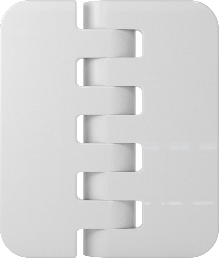 Delikli Olmayan Plastik Menteşeler, Beyaz PVC Plastik, 2-1/2“ x 1-1/16” Kapı Kanadı