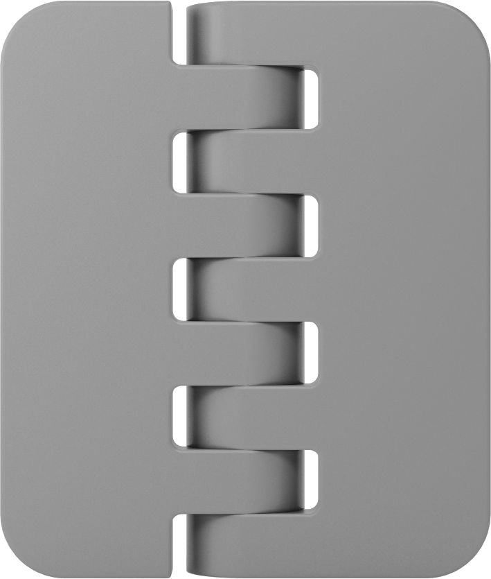 Delikli Olmayan Plastik Menteşeler, Gri PVC Plastik, 2-1/2“ x 1-1/16” Kapı Kanadı
