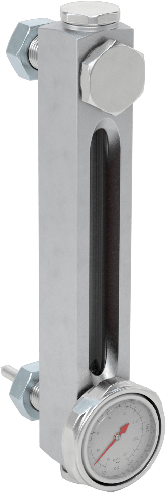 Yüksek Basınçlı Yağ Seviyesi ve Sıcaklık Göstergesi, Vidalı/Duvardan Geçen, 1/2"-20 UNF Erkek, 5" Merkezden Merkeze
