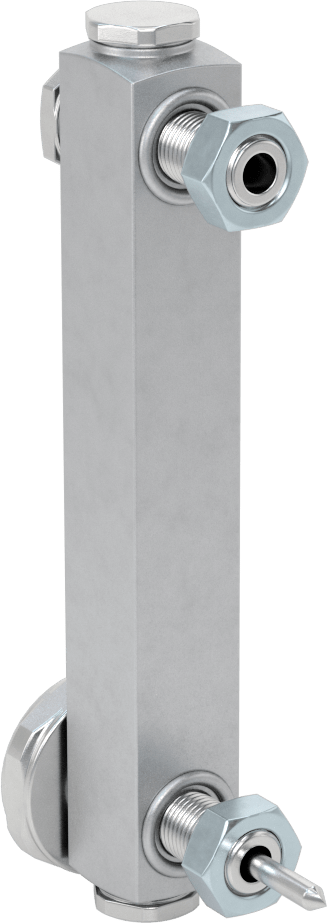 Yüksek Basınçlı Yağ Seviyesi ve Sıcaklık Göstergesi, Vidalı/Duvardan Geçen, 1/2"-20 UNF Erkek, 5" Merkezden Merkeze