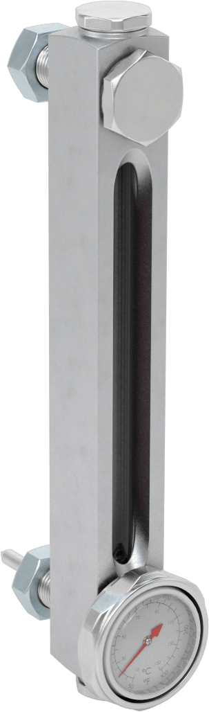Yüksek Basınçlı Yağ Seviyesi ve Sıcaklık Göstergesi, Vidalı/Duvardan Geçen, 1/2"-20 UNF Erkek, 6" Merkezden Merkeze