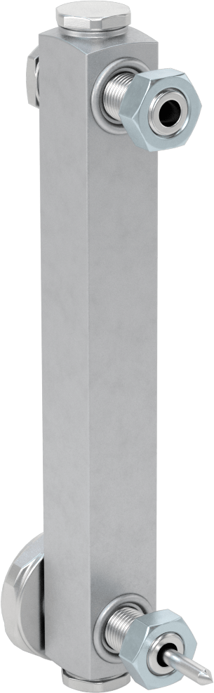 Yüksek Basınçlı Yağ Seviyesi ve Sıcaklık Göstergesi, Vidalı/Duvardan Geçen, 1/2"-20 UNF Erkek, 6" Merkezden Merkeze