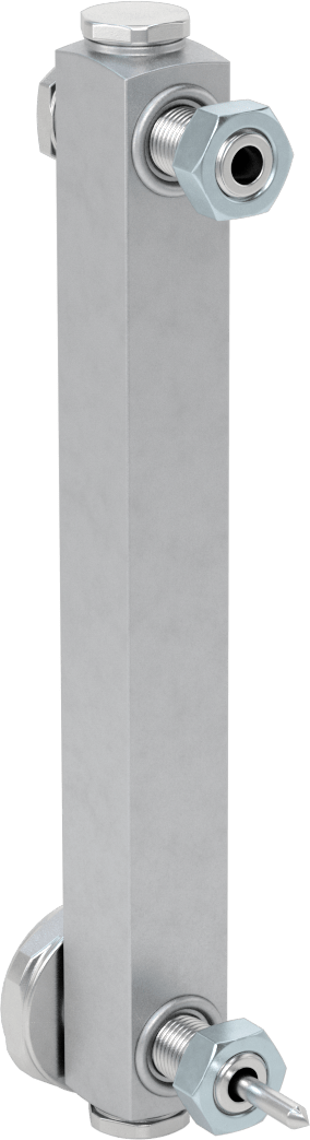 Yüksek Basınçlı Yağ Seviyesi ve Sıcaklık Göstergesi, Vidalı/Duvardan Geçen, 1/2"-20 UNF Erkek, 7 inç Merkezden Merkeze