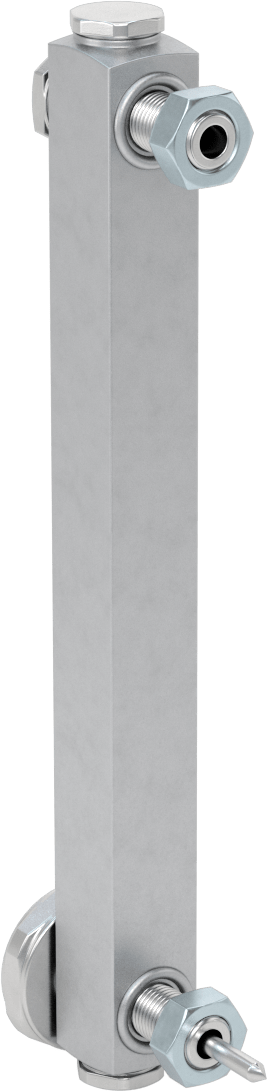 Yüksek Basınçlı Yağ Seviyesi ve Sıcaklık Göstergesi, Vidalı/Duvardan Geçen, 1/2"-20 UNF Erkek, 8" Merkezden Merkeze