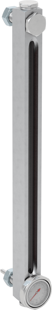 Yüksek Basınçlı Yağ Seviyesi ve Sıcaklık Göstergesi, Vidalı/Duvardan Geçen, 1/2"-20 UNF Erkek, 12" Merkezden Merkeze