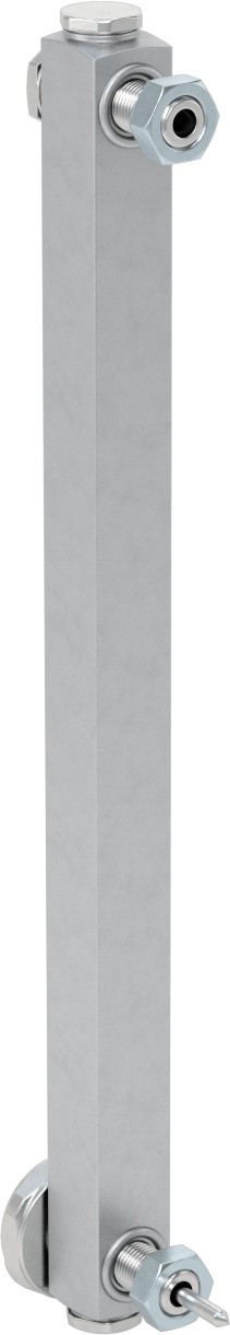 Yüksek Basınçlı Yağ Seviyesi ve Sıcaklık Göstergesi, Vidalı/Duvardan Geçen, 1/2"-20 UNF Erkek, 12" Merkezden Merkeze