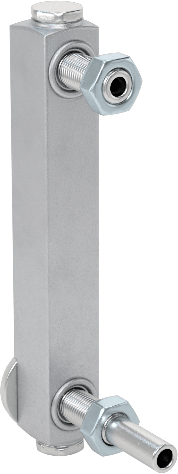 Yüksek Basınçlı Yağ Seviyesi ve Sıcaklık Göstergesi, Duvar Geçişli Montaj Parçası, 1/2"-20 UNF Erkek, 5" Merkezden Merkeze