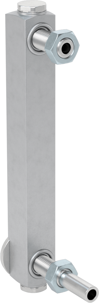 Yüksek Basınçlı Yağ Seviyesi ve Sıcaklık Göstergesi, Duvar Geçişli Montaj Parçası, 1/2"-20 UNF Erkek, 6" Merkezden Merkeze