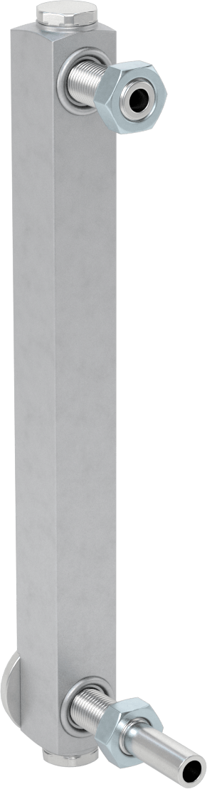 Yüksek Basınçlı Yağ Seviyesi ve Sıcaklık Göstergesi, Duvar Geçişli Montaj Parçası, 1/2"-20 UNF Erkek, 8" Merkezden Merkeze