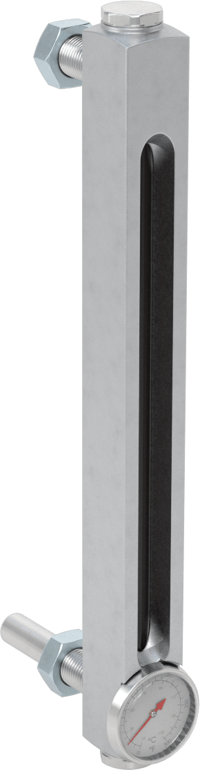 Yüksek Basınçlı Yağ Seviyesi ve Sıcaklık Göstergesi, Duvar Geçişli Montaj Parçası, 1/2"-20 UNF Erkek, 8" Merkezden Merkeze