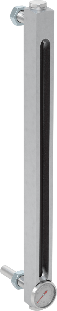 Yüksek Basınçlı Yağ Seviyesi ve Sıcaklık Göstergesi, Duvar Geçişli Montaj Parçası, 1/2"-20 UNF Erkek, 12" Merkezden Merkeze