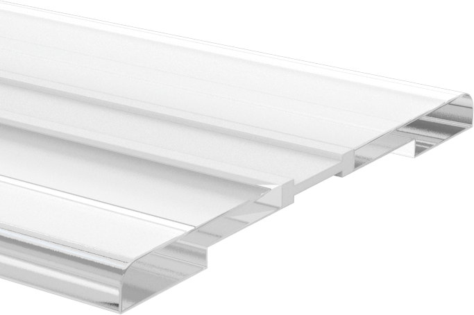 Delikli Olmayan Plastik Piyano Menteşesi, Şeffaf PVC Plastik, 1-1/2" Toplam Genişlik