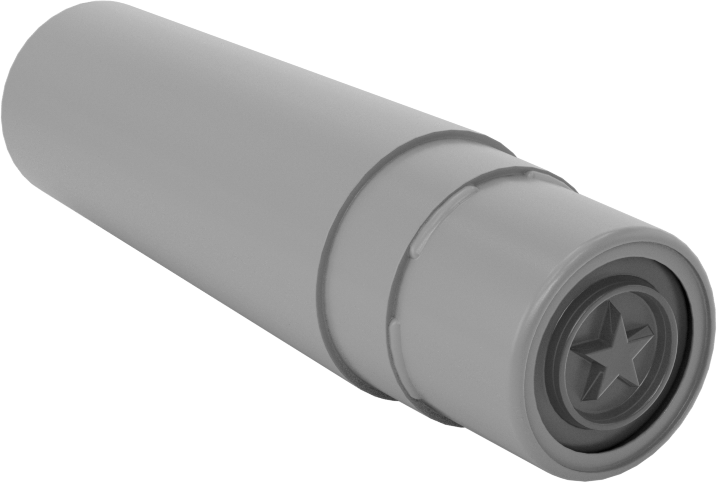 Kontrol Lastik Damgası, Beyaz Mürekkepli, Yıldız Sembolü, 3/8" Çaplı Baskı