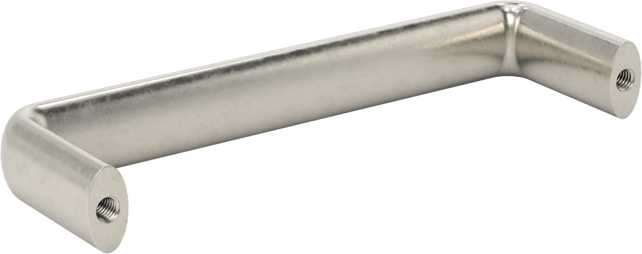Dişli Delikli Montajlı Oval Çekme Kolu, Mat 303 Paslanmaz Çelik, 4-9/16" Merkezden Merkeze Genişlik, 9/16" Diş Derinliği