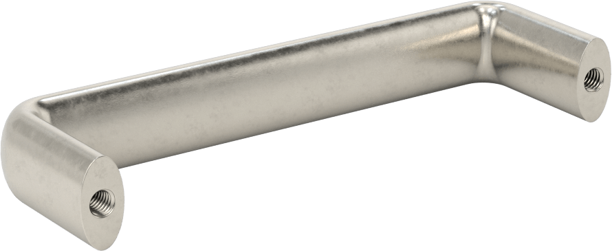 Dişli Delikli Montajlı Oval Çekme Kolu, Mat 303 Paslanmaz Çelik, 4" Merkezden Merkeze Genişlik, 1-5/16" Çıkıntı