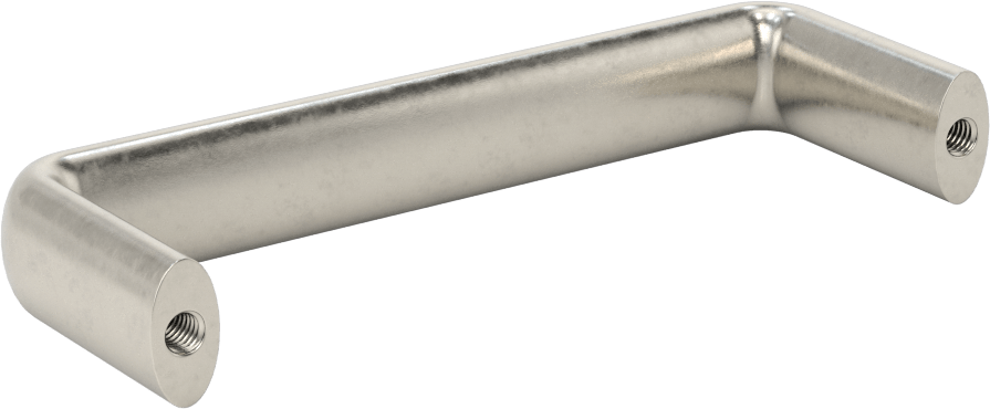 Dişli Delikli Montajlı Oval Çekme Kolu, Mat 303 Paslanmaz Çelik, 4" Merkezden Merkeze Genişlik, 1-1/2" Çıkıntı