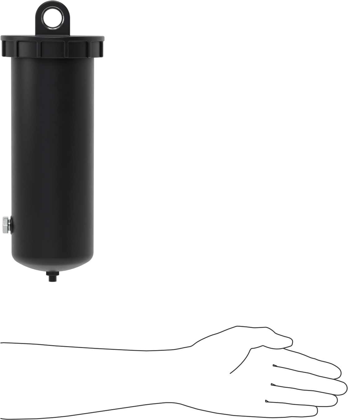 Yüksek Basınçlı Kurutucu Basınçlı Hava Kurutucu, Su ve Parçacıklar için, Alüminyum Kase, 3/4 NPT, 13-1/2" Yükseklik