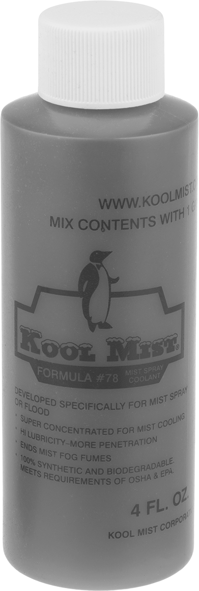 Kool Mist Frezeleme, Delme ve Torna Soğutma Sıvısı, Sisleme Sistemleri için, Formül 78, 4 FL. oz Şişe
