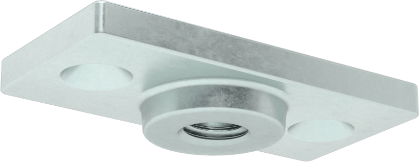 Dişli Çubuk Tavan Montajı, Çinko Kaplı Demir, 1/2"-13 Diş Boyutu için