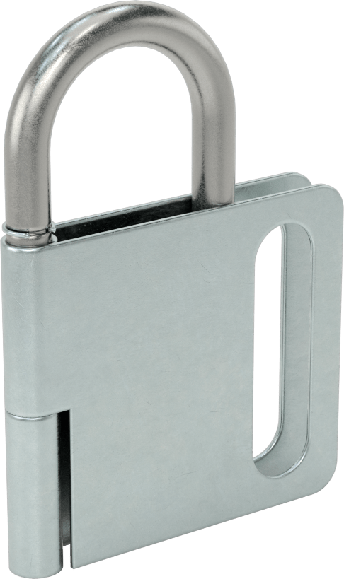 Zorlamaya Dayanıklı Kilitleme Mandalı, Asma Kilit Yuvası ile, 1“ x 1” Mandal Boşluğu, 1/4" Hasp Kalınlığı