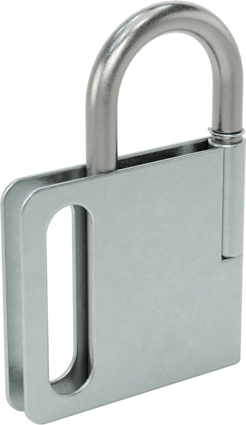 Zorlamaya Dayanıklı Kilitleme Mandalı, Asma Kilit Yuvası ile, 1“ x 1” Mandal Boşluğu, 1/4" Hasp Kalınlığı