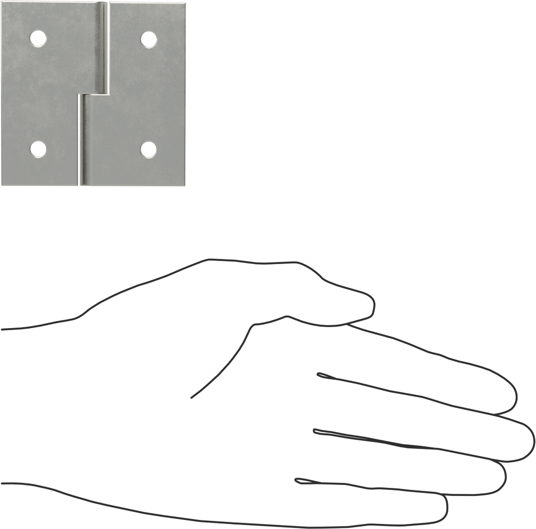 Delikli Yüzeye Monte Kaldırılabilir Menteşeler, Sol Yan Kapı Montajı, Çelik, 2-1/2“ x 1-1/4” Kapı Kanadı