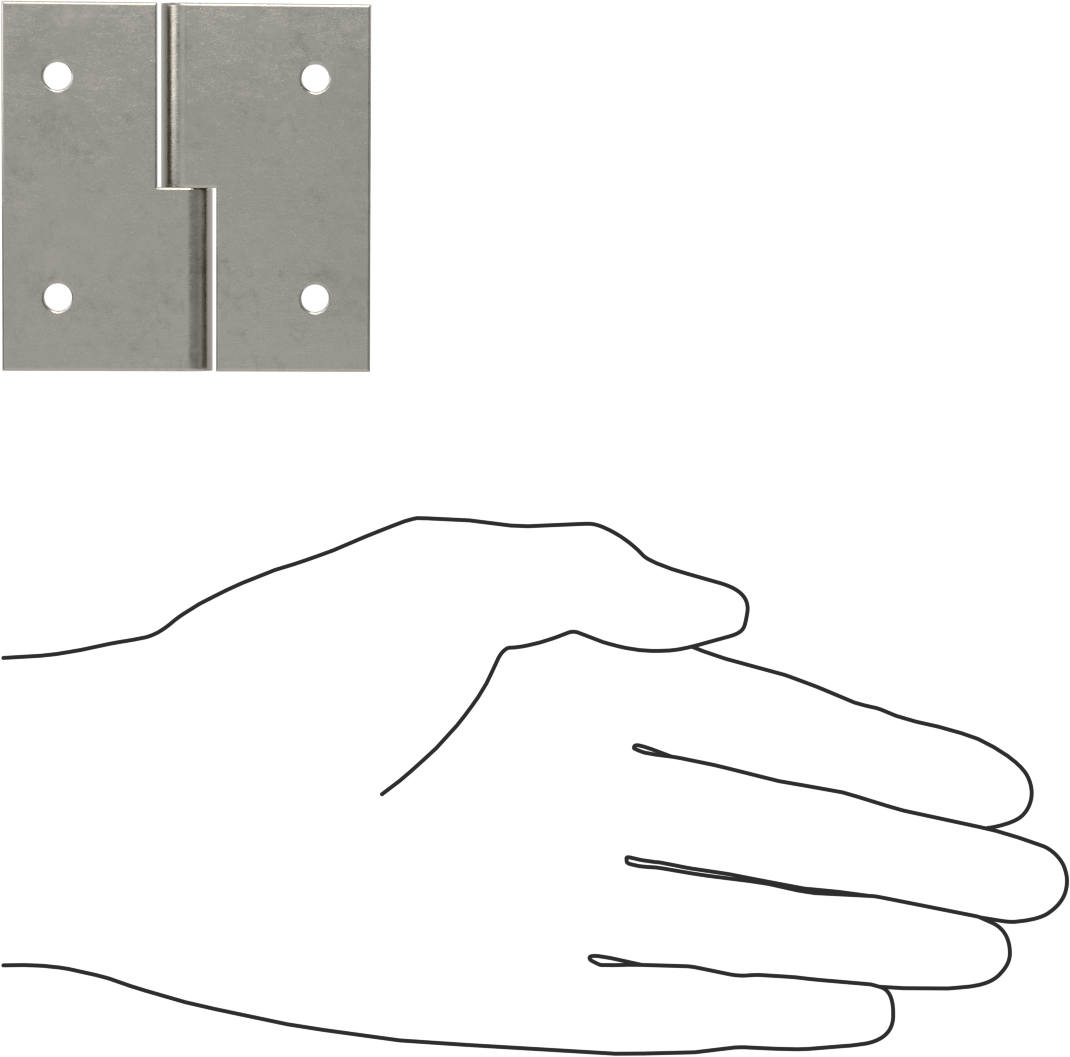 Delikli Yüzeye Monte Kaldırılabilir Menteşeler, Sağ Taraf Kapı Montajı, 304 Paslanmaz Çelik, 2-1/2“ x 1-1/4” Kapı Kanadı