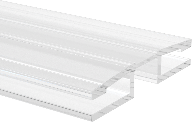 Kaydırmalı Piyano Menteşesi, PVC Plastik, 1/8" Panel Kalınlığı için, 1" Genişlik, Şeffaf