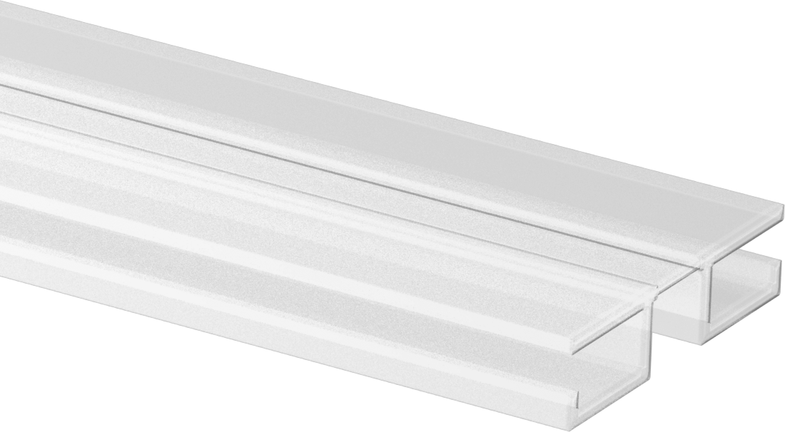Kaydırmalı Piyano Menteşesi, PETG Plastik, 3/16" Panel Kalınlığı için, 1-5/16" Genişlik, Şeffaf