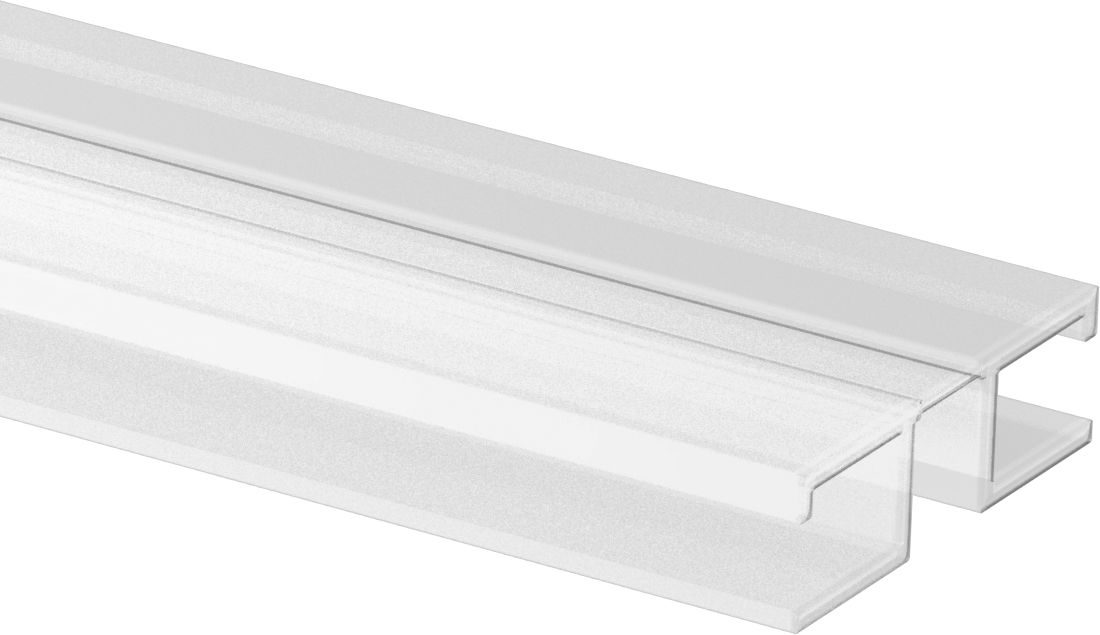 Kaydırmalı Piyano Menteşesi, PETG Plastik, 1/4" Panel Kalınlığı için, 1-5/16" Genişlik, Şeffaf