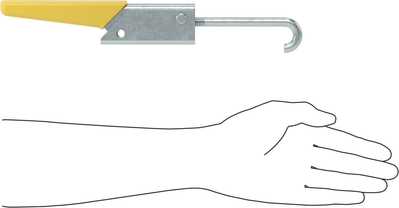 Ayarlanabilir Tutamaklı Çekme Mandalı, Sarı Saplı, Çakmasız, 12-1/2“ Uzunluk x 1-3/4” Genişlik Toplam