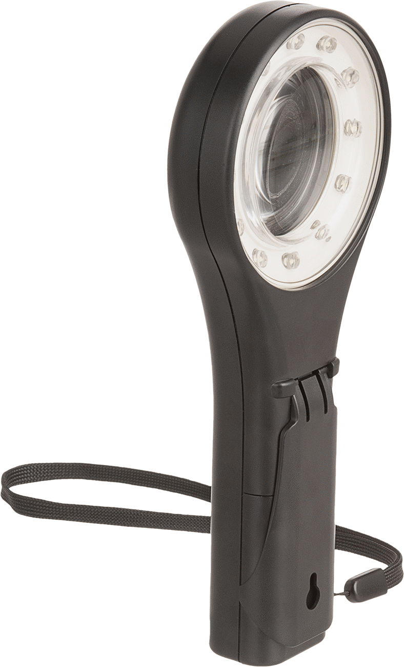 Aydınlatmalı Büyüteci, LED, 5x Büyütme, 1-3/8" Çaplı Lens
