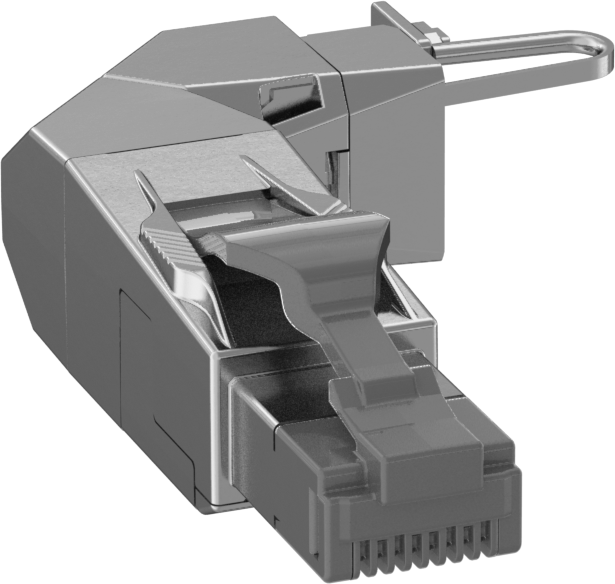 RJ45 Konektör, Korumalı Geçmeli Konektör, Ayarlanabilir Dirsek, Kategori 8 Kablo için