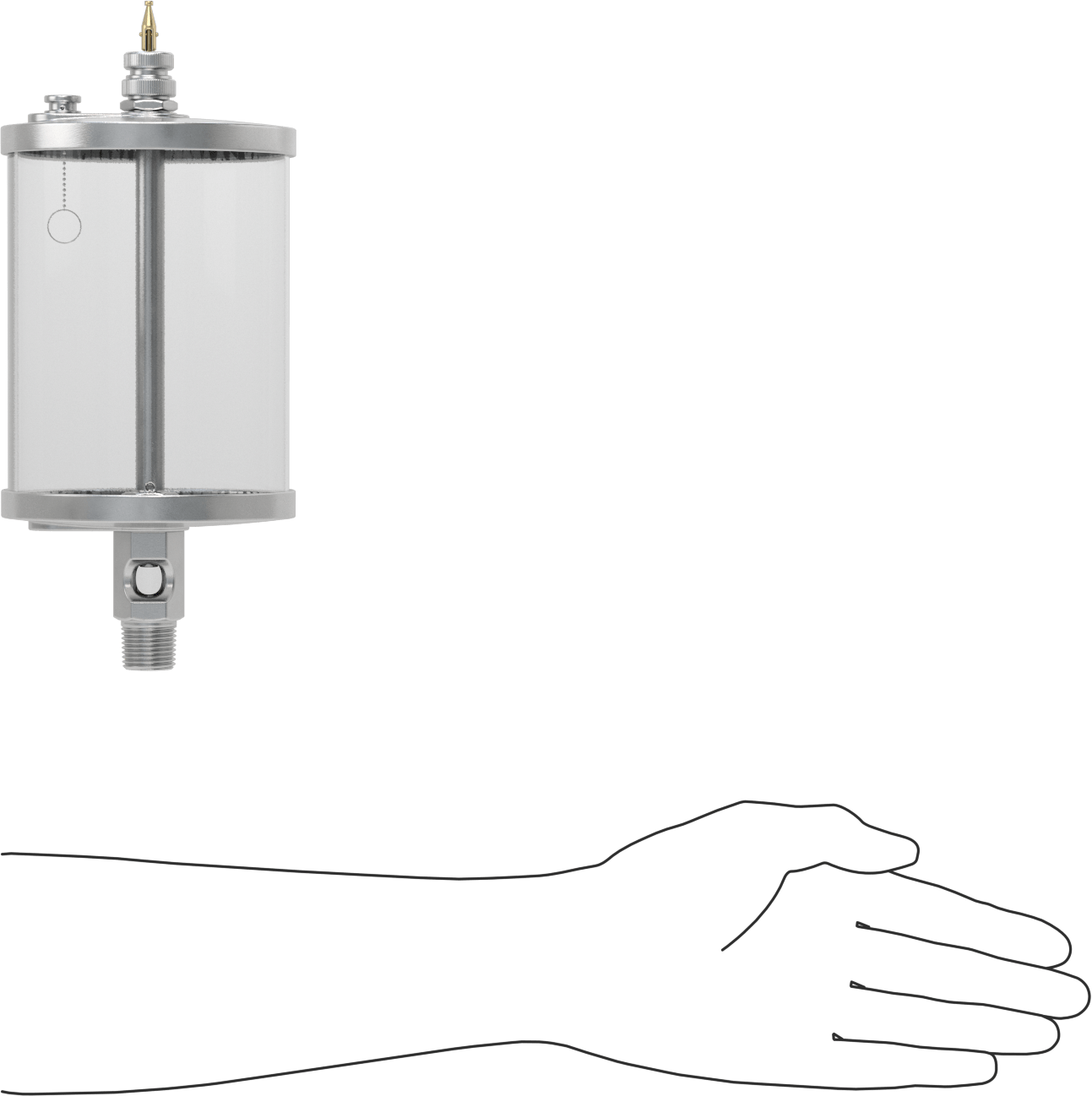 Akış Ayar Valfli Yağ Dağıtıcı, Maksimum 160°F, 1/2 NPTF Erkek Çıkış, 1 qt. Kapasite