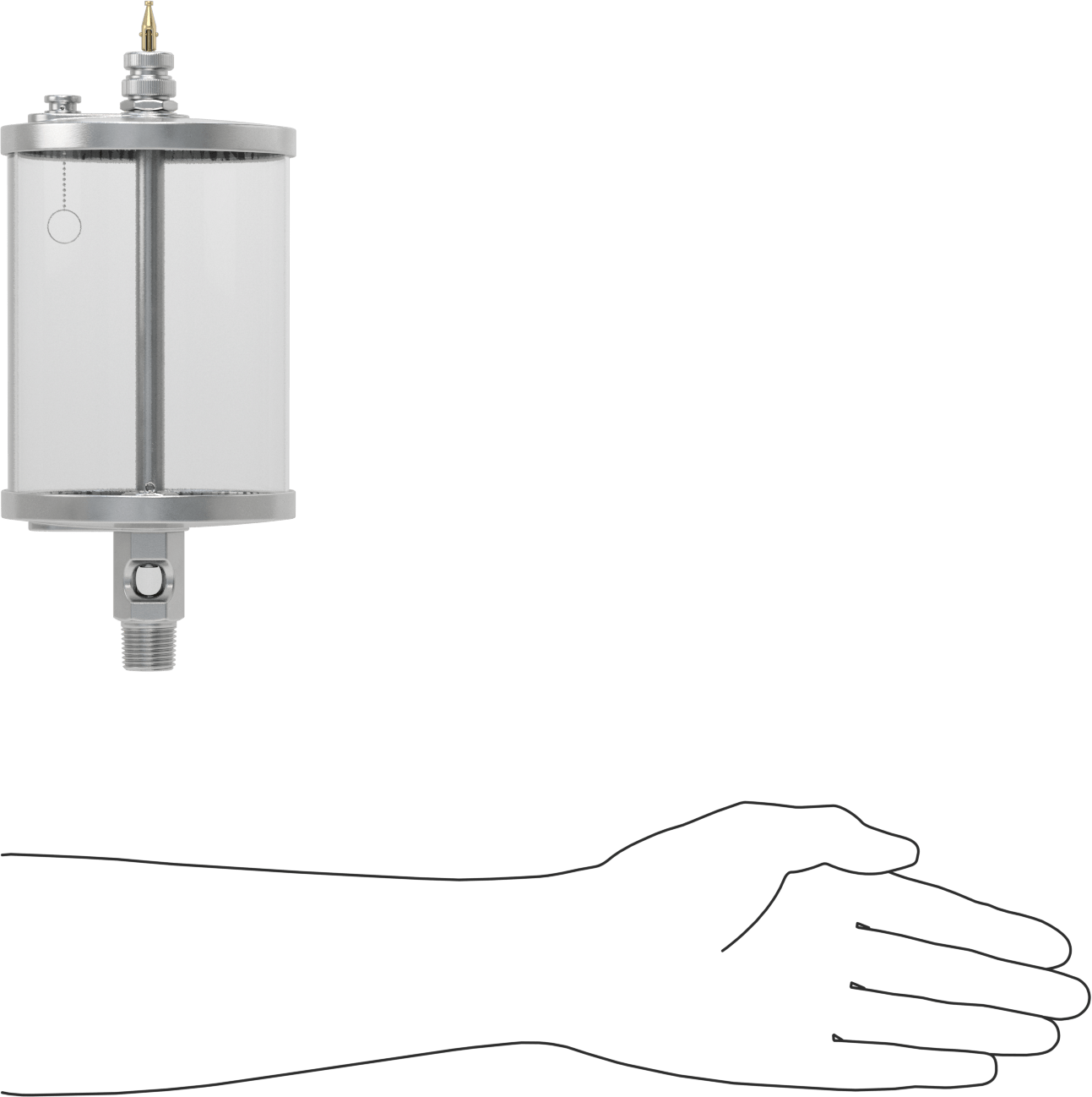 Akış Ayar Valfli Yağ Dağıtıcı, Maksimum 250°F, 1/2 NPTF Erkek Çıkış, 1 qt. Kapasite