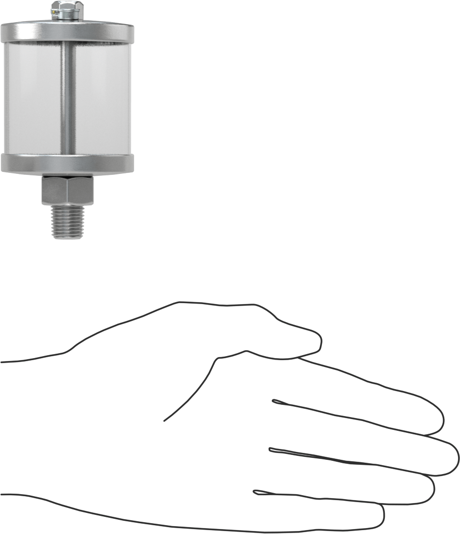 140 Derece Maksimum Sıcaklık Yağ Haznesi, 1/4 NPTF Erkek Çıkış, 2-1/2 FL oz Kapasite