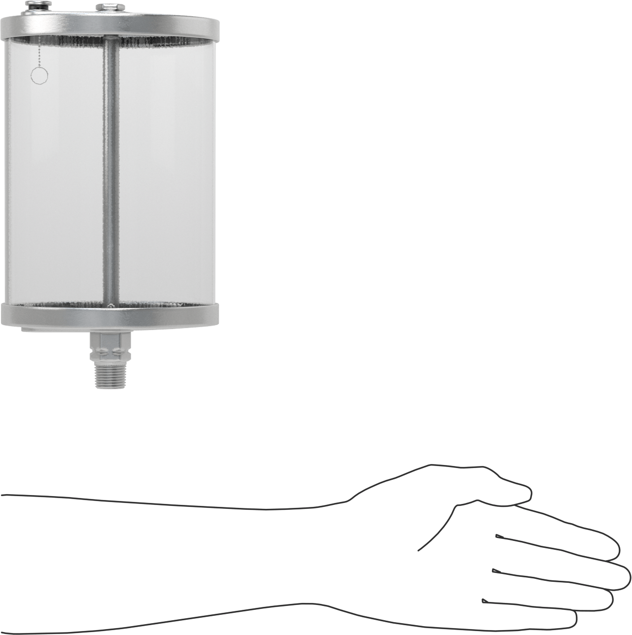 140 Derece Maksimum Sıcaklık Yağ Haznesi, 1/2 NPTF Erkek Çıkış, 64 oz. Kapasite