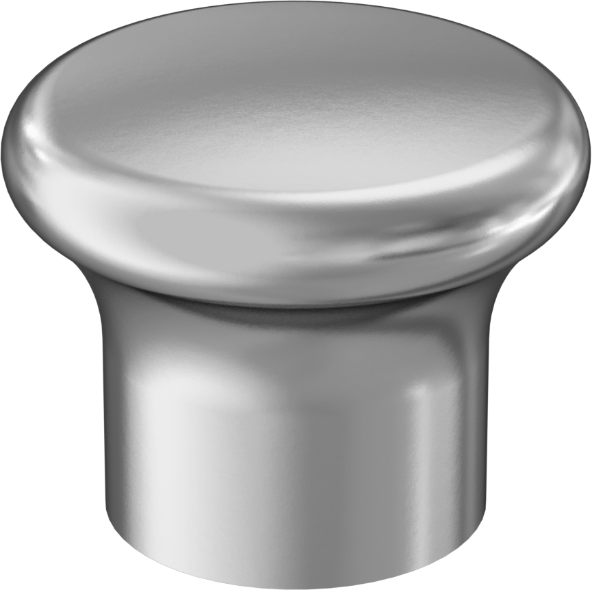 Dişli Delikli Montaj Çekme Düğmesi, Pürüzsüz Tutamak, 30 mm Çap x 8 mm Yüksek Başlık