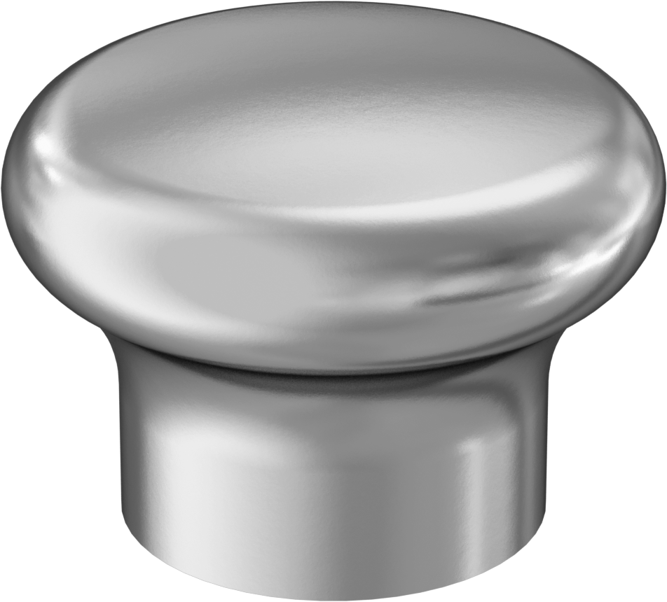 Dişli Delikli Montaj Çekme Düğmesi, Pürüzsüz Tutamak, 38 mm Çap x 13 mm Yüksek Başlık