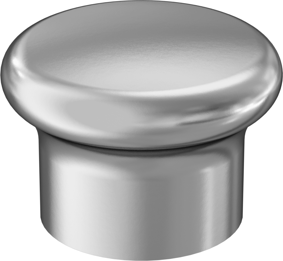 Dişli Delikli Montaj Çekme Düğmesi, Pürüzsüz Tutamak, 50 mm Çap x 14 mm Yüksek Başlık