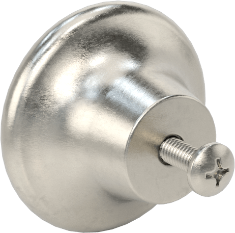 Dişli Delikli Montaj Çekme Düğmesi, Pürüzsüz Tutamak, 38 mm Çap x 11 mm Yüksek Başlık