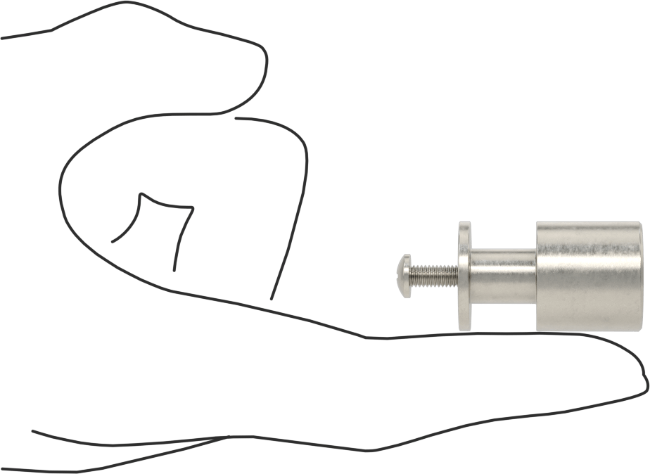 Dişli Delikli Montaj Çekme Düğmesi, Pürüzsüz Tutamak, 20 mm Çap x 19 mm Yükseklik Başlık, 20 mm Çaplı Göbek