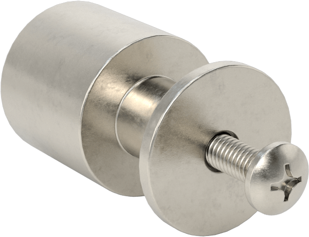 Dişli Delikli Montaj Çekme Düğmesi, Pürüzsüz Tutamak, 20 mm Çap x 19 mm Yükseklik Başlık, 20 mm Çaplı Göbek